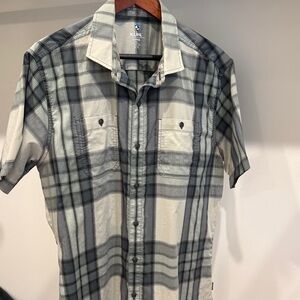 Kuhl Men's Black and White Plaid Button Down Shirt